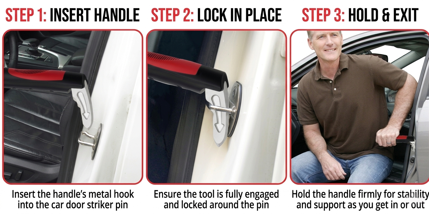 GripSure SafeExit Car Assist Handle – Easier & Safer Vehicle Entry Support